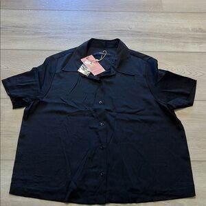 Quince Black Silk Blend Shirt